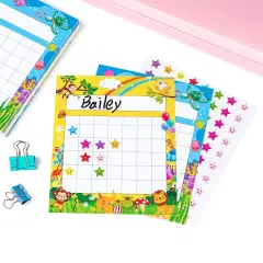 66 Pieces Incentive Chart with 2080 Reward Star Stickers for Kids Students Classroom Behavior, Animal & Marine Theme