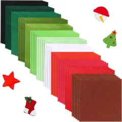 Kitcheniva 96 Pieces Christmas Felt Fabric Squares Soft Sheets 4"-12 Color