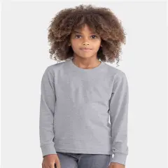 Next Level&reg; Youth Cotton Long Sleeve T-Shirt Heather grey
