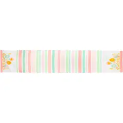 Northlight Striped Pastel Happy Easter Table Runner - 72" - Pink and Green Green
