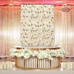 12X Fake Flower Wall Panel Wedding Decor Artificial Silk Rose&peony Flower Panel