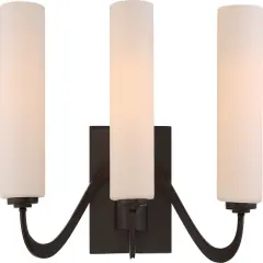 Willow 3-Light Wall Mounted Vanity & Wall Light Fixture in Forest Bronze Finish