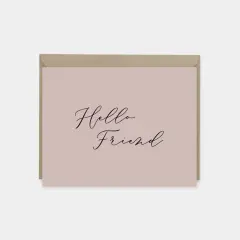 Hello Friend Card, Blush, Colorful