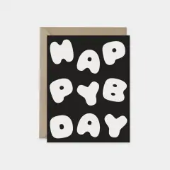"Happy Birthday" Black Puffy Letters Card