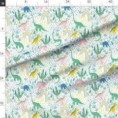 Various Fabrics by the Yard or Fat Quarter Dreams Forest Children Child Whimsical Kids Nursery Rainbow Custom Printed Fabric by Spoonflower