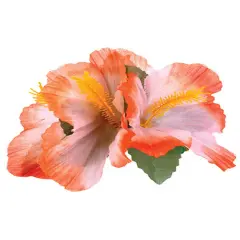 New Orange Adult Luau Hawaiian Flower Hibiscus Costume Accessory Hair Clips