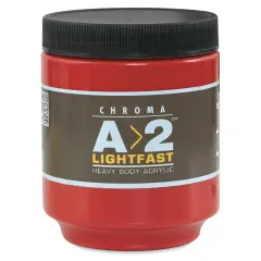Chroma A2 Student Acrylics - Cadmium Red Medium Hue, 250 ml jar