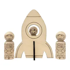 Astronaut and Spaceship Peg Doll Set by Pegsies&trade;
