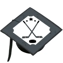 Big Dot of Happiness Grad Hockey - Graduation Cap Decorations Kit - Grad Cap Cover
