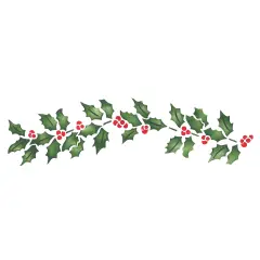 Holly Garland Wall Stencil | 2565 by Designer Stencils | Floral Stencils | Reusable Art Craft Stencils for Painting on Walls, Canvas, Wood | Reusable Plastic Paint Stencil for Home Makeover | Easy to Use & Clean Art Stencil