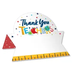 Big Dot of Happiness Thank You Teachers - Teacher Appreciation Tent Buffet Card - Table Setting Name Place Cards - Set of 24