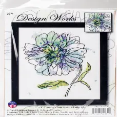 Design Works Counted Cross Stitch Kit 8"X10"-Blue Floral
