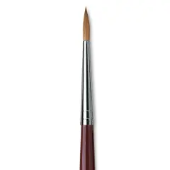 Da Vinci Kolinsky Red Oil Sable Brush - Round, Long Handle, Size 8