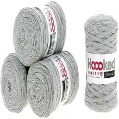 Multipack of 4 - Hoooked Ribbon XL Yarn-Silver Gray