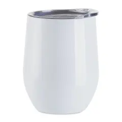 Craft Express Sublimation Printing Stainless Steel Stemless Wine Cup - 12 oz, White, Set of 4
