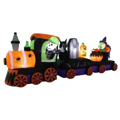 11' Air Blown Inflatable Halloween Train w/ Skeleton, Tombstone, and Witch GTH00041-11