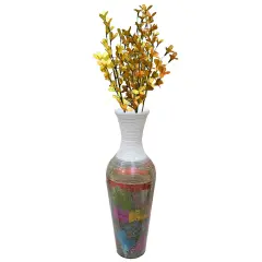 Uniquewise Tall Vases for Floor, Large Contemporary Bamboo Floor Vase for Dining, Living Room, Entryway Decoration Fill It with Dried Branches or Flowers, 29