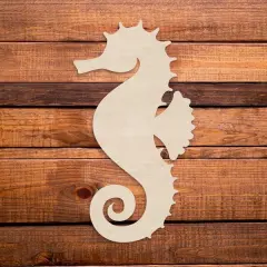 20 in. Unfinished Wooden Seahorse