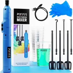 Pixiss Premium Resin Mixer - Handheld Rechargeable Epoxy Resin Mixer Starter Kit