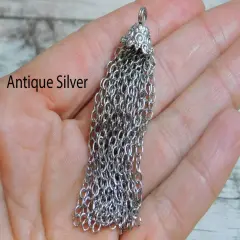 69x12mm Chain Tassel -- Choose Your Color Antique Silver(2030)