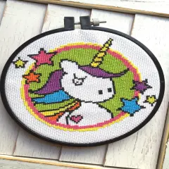 Bad Unicorn Counted Cross Stitch DIY KIT