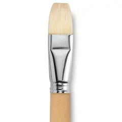 Escoda Clasico Chungking White Bristle Brush - Bright, Long Handle, Size 24