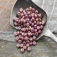 6g 2x3mm Violet Luster Faceted Fire Polished Micro Spacer Beads