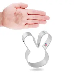 Cookiecutter.com Mini Bunny Face Cookie Cutter 1.75 in, Tin Plate Steel, Handmade in USA