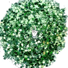Green Disease Fluorescent Mirror Flash Premium Pixie for Poxy Chunky Glitter Mix