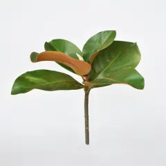 14" Faux Magnolia Leaf Stem