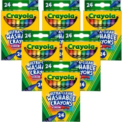 Multipack of 6 - Crayola Washable Crayons-24/Pkg