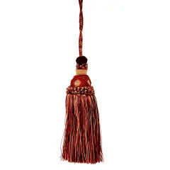 Belagio Tassel, 7&rdquo; Length with 5.5&rdquo; Cord, Milante Collection, Mocha/Rust
