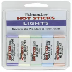 Enkaustikos Hot Sticks Encaustic Paints - Set of 5, Light Tone Colors, 13 ml sticks