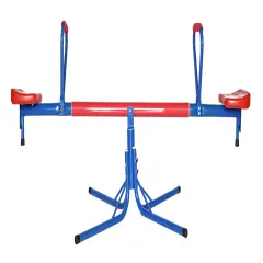 Outdoor Red and Blue Metal Rotating Seesaw