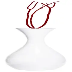 43 Inch Tall White Modern Fiberglass Narrow Trumpet Floor Vase - Contemporary Home Decor Accent Piece for Living Room, Entryway, or Any Room - Sleek Statement Piece for Modern Interior Styling