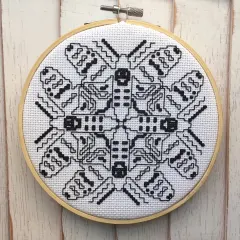 Blackwork Moth Counted Cross Stitch DIY KIT
