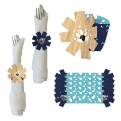 Big Dot of Happiness Strike Up the Fun - Bowling - Birthday Party or Baby Shower Paper Napkin Holder - Napkin Rings - Set of 24