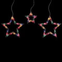 Northlight Star Shaped Icicle Christmas Lights - Multicolor - 7' White Wire - 6ct
