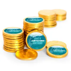 84 Pcs Shark Kid's Birthday Candy Party Favors Chocolate Coins with Gold Foil