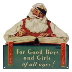 Northlight 12.5" Norman Rockwell 'No Christmas Problem Now' Tin Wall Art Green