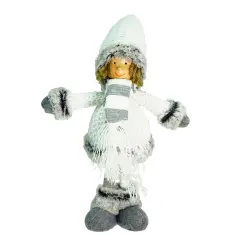 Northlight Wintry Boy Standing Christmas Figurine - 13" Gray