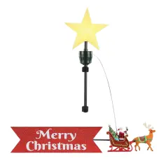 Mr. Christmas Mr. Christmas Santa's Sleigh Animated Revolving Tree Topper - 8" x 20" Red