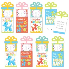 Big Dot of Happiness Assorted Balloon Animals - Happy Birthday Party Money and Gift Card Sleeves - Nifty Gifty Card Holders - Set of 8