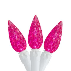 Northlight LED C6 Faceted Christmas Lights - Pink - 22.5' White Wire - 70ct