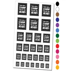 Place Your Stamp All Over My Heart Love Valentine's Day Temporary Tattoo Water Resistant Fake Body Art Set Collection Orange