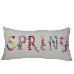 C&F Home 23" Off White Spring Floral Embroidered Throw Pillow Beige