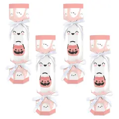 Big Dot of Happiness Pastel Halloween - No Snap Pink Pumpkin Party Table Favors - DIY Cracker Boxes - Set of 12