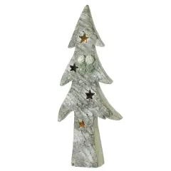 Northlight LED Lighted Glitter Christmas Tree Table Top Decoration - 30" - White and Green