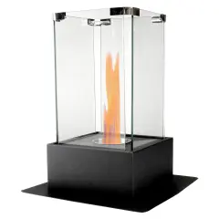 Northlight Bio Ethanol Ventless Portable Fireplace with Flame Guard - 15" Black