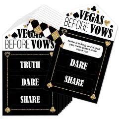 Big Dot of Happiness Vegas Before Vows - Las Vegas Bridal Shower or Bachelorette Party Game Pickle Cards - Truth, Dare, Share Pull Tabs - Set of 12